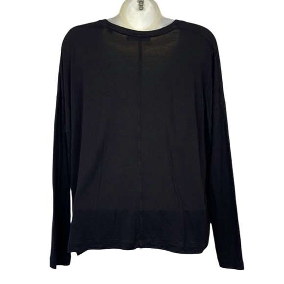 Vince Womens Long Sleeve V-Neck Pullover Blouse Top Black Size M - Picture 3 of 13